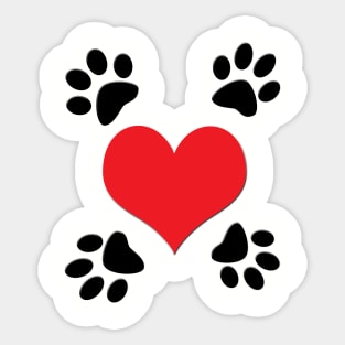 Heart and 4 Paws Sticker